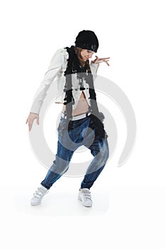 Young woman dancing hip-hop