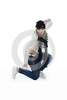 Young woman dancing hip-hop