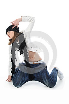 Young woman dancing hip-hop