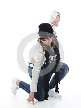 Young woman dancing hip-hop