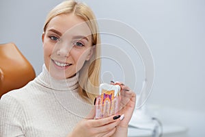 Young woman at dental clinic