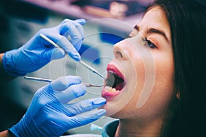 Young woman at the dental office