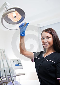 Young woman in a dentist`s office