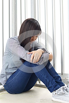 Young woman in depression