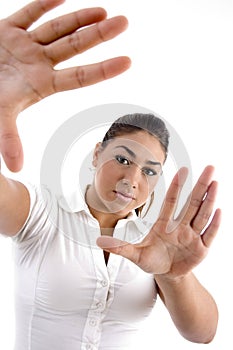 Young woman directing photo