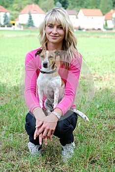 Young woman with dog