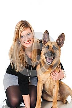 Young woman with dog