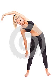 Young woman doing aerobics