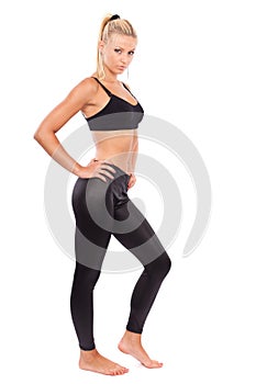 Young woman doing aerobics