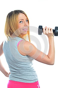 Young woman doing exercise