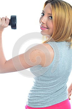 Young woman doing exercise