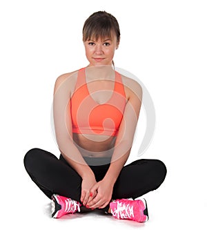 Young woman doing fitness exercises