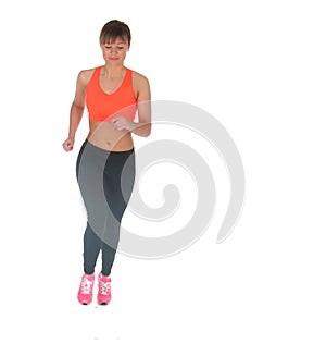 Young woman doing fitness exercises