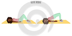 Young woman doing glute bridge exercise