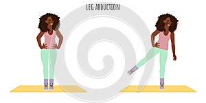 Young woman doing leg abduction exercise