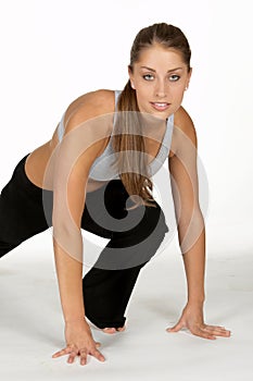 Young Woman Doing Leg Lunge