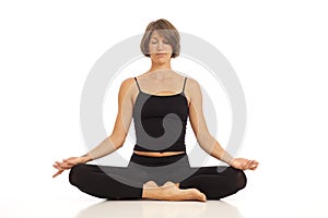 Young woman doing Namaste Hands Pose