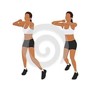 Young woman doing punching exercises. Fitness woman working on martial arts punches at a gym.Female athlete training with a small