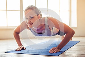 Young woman doing sport