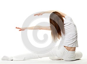 Young woman doing sport exercises