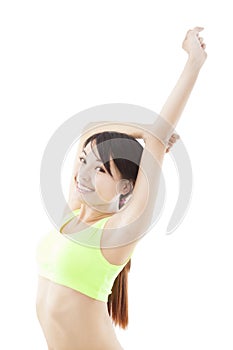 young woman doing stretch exercise