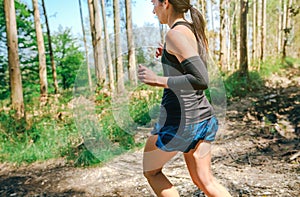 Young woman doing trail