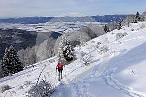 Lyžařské túry na Lysec, Velká Fatra, Turiec, Slovensko