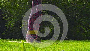 Young woman doing yoga exercises