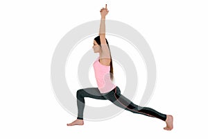 Young woman doing yoga, Warrior Pose Virabhadrasana