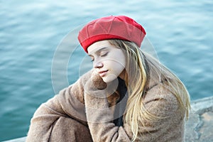 Young woman dreaming with eyes closed