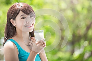 Young Woman drinking milk