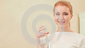 Young woman drinking water Concept of healthy