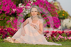 Young woman in Dubai Miracle Garden