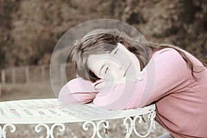 Young woman duotone effect