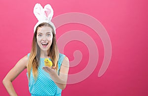 Young woman with Easter theme