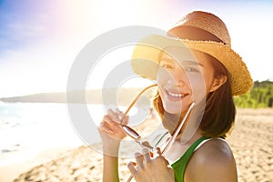Young woman enjoy summer vacation on the beach