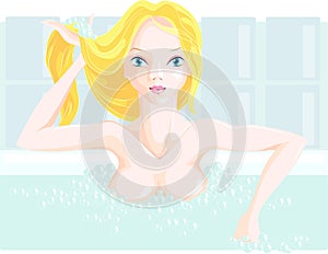 Young woman enjoying bathtime