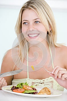 Young Woman Enjoying Healthy Meal