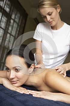 Young Woman Enjoying Massage