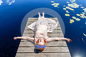 Young woman enjoying nature photo