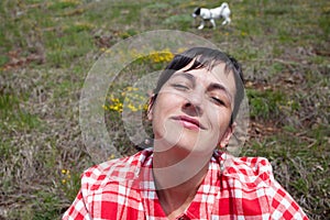 Young woman enjoying the spring sun