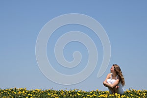 Young woman enjoying sun