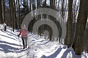 Zimná turistika v Malej Fatre, región Turiec, Slovensko