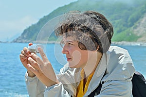 Young woman entomologist photo