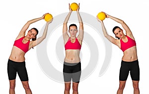 Young woman exercise routine