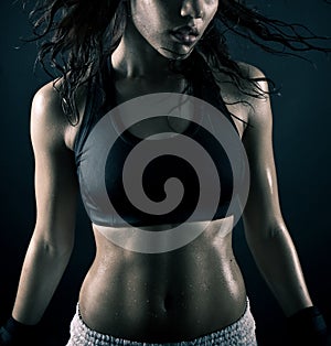 Young woman exercising