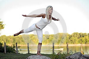 Young woman exercising