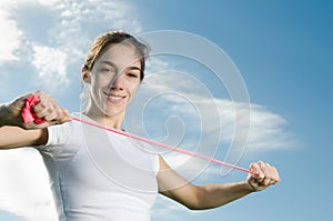 Young woman exercising outdoors