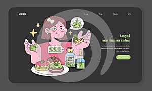 Young woman exploring cannabis delights