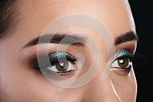 Young woman with eyelash extensions